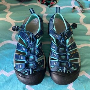 KEEN Newport H2 Blue Waterproof Fabric Hiking Sandals Womens US 7.5 EU 38